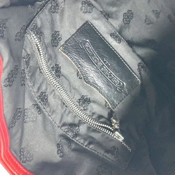 CHROME HEARTS FS tote Bag Tote Bag Shoulder Bag Leather Red - Picture 11 of 16